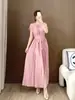 Falda plisada de encaje con cordones de temperamento de alta gama Shenzhen Nanyou de alta gama Comercio exterior transfronterizo para mujer Vestido plisado Largo
