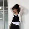 Camiseta deportiva de dos piezas de moda para mujer, diseño de verano, estilo BM de nicho, top corto sin mangas para llevar solo o debajo de otra ropa