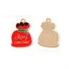 Navidad Aleación Esmalte DIY Accesorios Papá Noel Campana Bastón Pulsera Pendientes Colgante Hecho a Mano