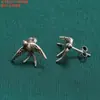 Aretes de plata de ley flores pequeñas mariposa pájaro aretes vintage ganchos viejos para orejas pasadores para orejas aretes joyería al por mayor