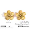 Aretes de Acero Inoxidable Acero de Titanio Pétalos de Flor Zirconia Que No Se Desvanecen Pendientes para Mujer Lujo Accesible Europeo y Americano Pendientes de Gama Alta
