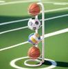Suporte de Armazenamento de Basquete Transfronteiriço Suporte de Exibição de Futebol Doméstico Equipamento Esportivo Indoor Infantil Suporte de Armazenamento Dobrável de Chão