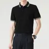 Camisa Polo de Manga Corta de Verano Enbu para Hombre, Estilo Nuevo, Color Sólido, Versátil, Moda Juvenil, Camisa de Moda Ajustada