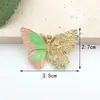 Acessórios Dourados Foscos Gradiente Perolado Borboleta Pingente Grande Colar Colorido Chaveiro de Moda Materiais Acessórios para Joias DIY