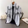 Bufanda Cuadrada Grande de Seda Artificial para Mujer, Primavera y Verano, Delgada, para Viaje, Protector Solar, Chal, 90x90cm, Bufanda, Bufanda Decorativa, Pañuelo para la Cabeza
