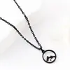 Collar Transfronterizo Europeo y Americano de Acero Inoxidable con Resina Redonda de 15 mm Semilla de Mostaza Cadena Plana Cruzada, Collar Metálico Simple Personalizado