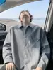 Camisa de manga larga a rayas asimétricas, nueva camisa casual de otoño para hombre, prenda exterior holgada de corte oversize
