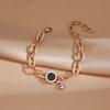 Pulsera transfronteriza europea y americana de acero de titanio para mujer, estilo coreano, acero inoxidable que conserva el color, pulsera de circonita con incrustaciones de diamantes, moda simple, venta al por mayor mixta
