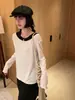 MONA Blusa Slimming para Ombros Largos Camiseta Feminina Manga Longa Camisa Básica com Estilo Novo para Início da Primavera Outono 2022