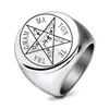 Anillo Oculto Redondo de 22 mm Grabado con Láser de Venta Caliente Transfronteriza Europea y Americana, Moda Vintage, Moda Personalizada al por Mayor para Hombres