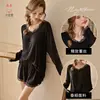 Pijama sexy Kameixue con textura de canalé fino, cómodo para estar en casa, conjunto de dos piezas con ribete de encaje, pantalón largo 2295