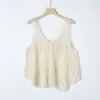 Conjunto Casual de Férias com Sobreposição de Renda Vazada Decote V Colete Cobertura 9179 Conjunto de Vestido Cover-Up Casual