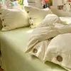 Juego de cuatro piezas estilo MUJI 100% algodón funda nórdica sábana funda de almohada faldón de cama juego de tres piezas para dormitorio de estudiante nuevo 4