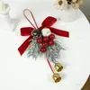 Enfeites de Natal transfronteiriços, presentes, penduricalhos para carro, decorações de porta de Natal, sinos pequenos, laços, arranjos de cena para árvore de Natal