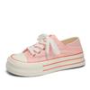 Zapatos de lona slip-on estilo coreano para mujer, zapatos slip-on de media plataforma de punta ancha de dos vías, zapatos casuales versátiles con suela gruesa para 1195