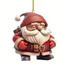 Decoración colgante de árbol de Navidad plano de acrílico transfronteriza, adornos colgantes de Papá Noel para el hogar y el coche