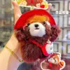 Lindo Llavero de Peluche de Panda Rojo de Escape Colgante Creativo para Mochila de Pareja Muñeco de Máquina Expendedora Regalo Venta al por Mayor