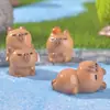 Micro-paisaje linda caricatura capibara pequeño capibara adornos para sala de estar manualidades decorativas creativas de resina pequeños adornos