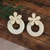Pendientes Florales de Playa Estilo Vacacional, Rafia Populares de Lujo Accesible Estrella de Mar Salada Pendientes Elegantes de Nicho