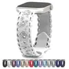 Adecuado para Apple iWatch Watch con Grabado Láser Hebilla Mariposa en Relieve Encaje Rosa en Relieve Correa de Silicona para Apple Watch