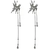 Diseño Aretes Inteligentes de Circonita Aretes de Mariposa Diamante Flash para Mujer Metalicos con Borla Metálica Frontal y Trasera Removible