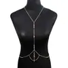 Cadena Corporal Brillante de Circonita Retro a la Moda Cadena para el Pecho Diseño Único de Nicho Cadena para la Cintura Cinturón de Borlas con Pedrería para Bikini
