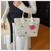 Bolsa de compras para ir al trabajo lona gran capacidad de moda bajo el brazo bandolera única de mano estilo coreano ins estilo perezoso impresa dulce