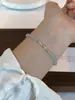 Pulsera de Cuarzo Azul Calcedonia Triturada Hielo Triturado Sal Marina para Primavera y Verano Pulsera Elástica Brillante para Mujer