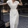 Fabricante de Vestidos Brancos de Luxo Estilo Europeu Elegante Maduro Designer Francês Vestido Longo para Mulheres Verão 2026 Novo Modelo