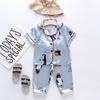 BE10 Mufu Rui 2023 Ano Novo Infantil Roupa de Casa Manga Curta Calça Borda Branca Coração Moda Casual Pijama