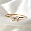 Anillo Abierto Ajustable Tilenny Estilo Ins Más Vendido Transfronterizo con Circonita para Mujer, Diseño Floral Dulce y Lindo