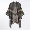 Outono e inverno senhoras monocromático cashmere frente rachada capa xale dupla face wearable quente xale Amazon venda quente