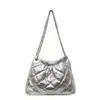Bolso de Hombro Rígido con Bordado de Rombo Transfronterizo, Nuevo Bolso de Hombro con Cadena de Moda, Bolso Cubo Estilo Bolsa de Basura