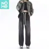 Nuevos jeans de mezclilla para hombre y mujer, estilo americano retro moderno, pantalones rectos desgastados, jeans casuales de pierna ancha de alta costura para primavera/verano