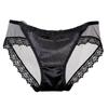 Ropa Interior Sexy Europea y Americana para Mujer Encaje Cintura Baja Malla Transparente Ropa Interior para Mujer Calzones de Algodón Puro Ultrafinos Fabricantes para Mujer