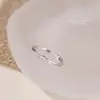 Anillo de Línea Envolvente para Mujer Plata de Ley S999 Simple y Versátil Estilo Coreano Moda Anillo de Plata Pura Joyería de Mano Ajustable Venta al por Mayor