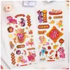 Autêntico Pony Polly Ano Novo Hot Stamping Adesivo para Diário Envelope Vermelho de Bebê Decoração de Álbum de Fotos Adesivo de Quebra-Cabeça Artesanal