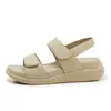 401-1 Novas Sandálias Casuais Versáteis da Moda Europeia e Americana da Amazon com Velcro Sapatos de Dedo Femininos de Solado Grosso Dropshipping