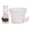 Conjunto Tigela de Espuma de Barbear Masculina Transfronteiriça Tigela de Espuma Cabo de Plástico Tigela Grande Pincel de Barba Escova de Limpeza Conjunto de Três Peças
