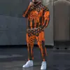 2025 Elementos Creativos Nuevos Transfronterizos Halloween Sudadera con Capucha y Pantalones Traje Impresión Digital 3D Fábrica de Origen