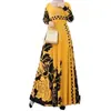 2022014 Vestido Artesanal Estampado Flor Queimada Outono e Inverno Novo Cintura Alta Efeito Emagrecedor Vestido Interno de Corte A