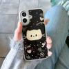 Gato de Amor Lindo con Goteo de Gel para Funda de Teléfono Apple 16promax iPhone15 Dibujos Animados 14 Galvanizado 13 Coreano
