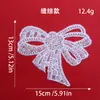 Parche Bordado de Encaje con Lentejuelas, Cuentas y Moño Mariposa Parche Decorativo Bordado Decoración Vestido de Boda Hanfu