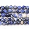 Direto da fábrica Contas de pedra grão azul contas redondas naturais semiacabadas acessórios de joalheria para pulseira DIY atacado transfronteiriço