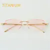 Gafas para Miopía de Nuevo Estilo, Gafas Sin Montura, Gafas Cortadas en Diamante, Gafas de Titanio Puro Modernas para Hombre, Gafas Sin Tornillos 005