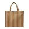 Bolso Tote de Mano de Lona para Mujer, Elegante a Rayas, de Gran Capacidad, Bolsa para el Almuerzo, Estilo Campus, Estudiante, Tutorial, Bolso de Hombro