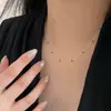 Versión Coreana del Collar Geométrico de Esmalte de Plata de Ley S925 para Mujer, Cadena para Clavícula Estilo Ins Minimalista de Lujo Ligero de Nicho