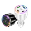 Cargador de Coche de 75W Carga Súper Rápida Adecuado para Huawei Apple Uno a Cuatro Enchufe de Conversión Especial para Coche Cargador de Coche