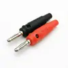 Aleación rojo negro niquelado 4 mm cabeza de linterna conector de cable de altavoz cubierta de goma blanda sin soldadura antideslizante cabeza banana de goma blanda