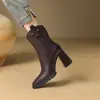 Botines Martin elegantes de punta fina para mujer petite con tacón grueso, nuevos botines de plataforma impermeables de otoño e invierno, botines cortos retro de tacón alto con suela gruesa